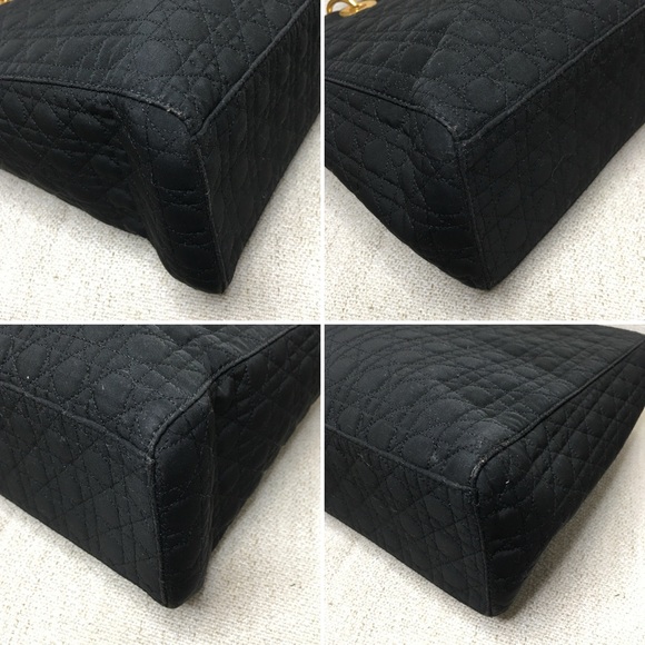 Authentic Christian Dior Lady Dior Canage Handbag black nylon canvas - Picture 15 of 16